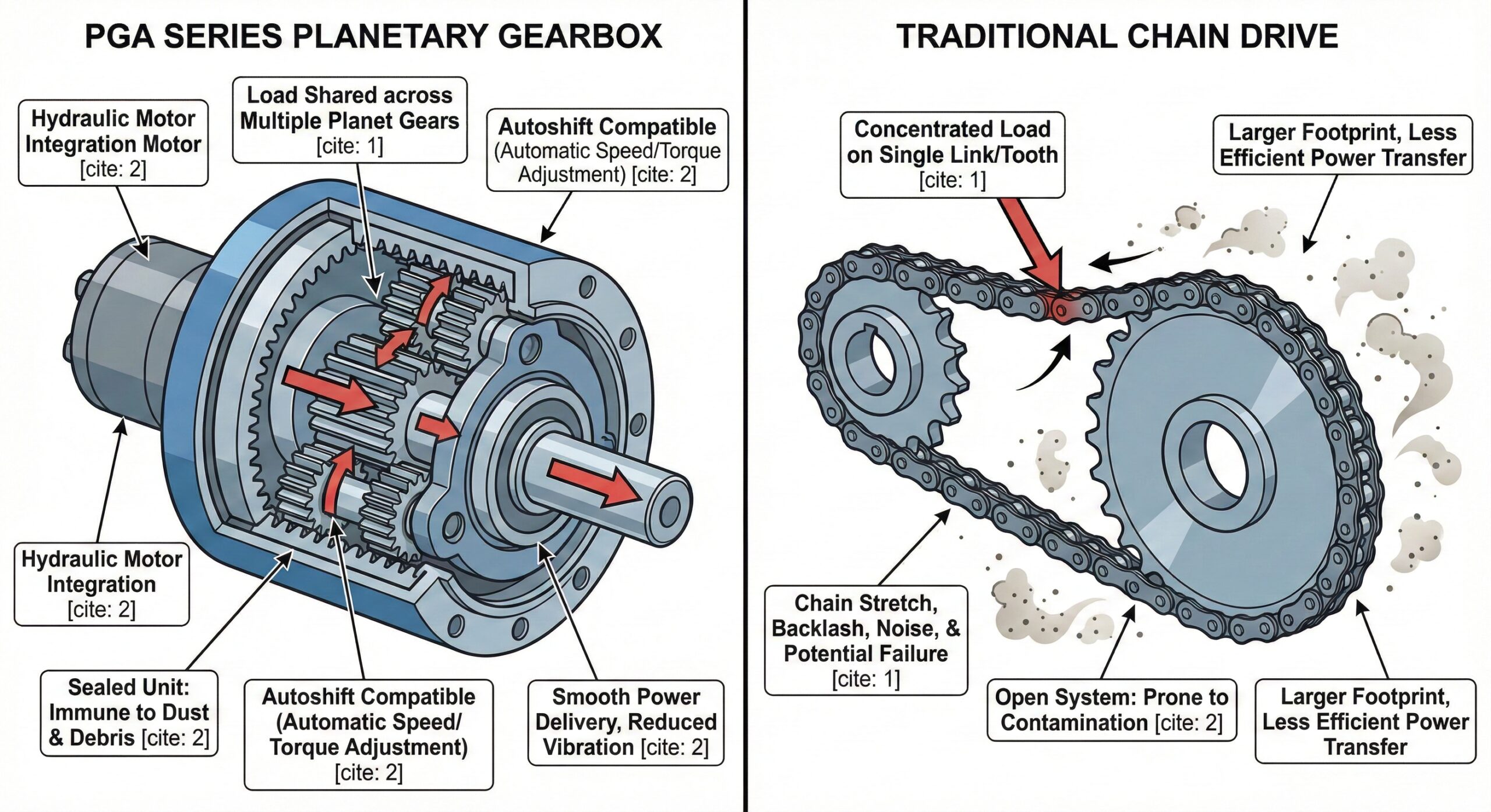 PGA Auger Planetary Gearbox-feature