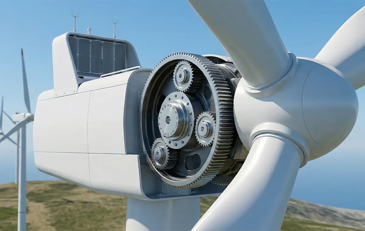 Planetary gearbox in renewable energy and solar tracker applications — EP series precision drives for single-axis and dual-axis photovoltaic PV panel tracking systems outdoor IP65 rated for 25-year service life
