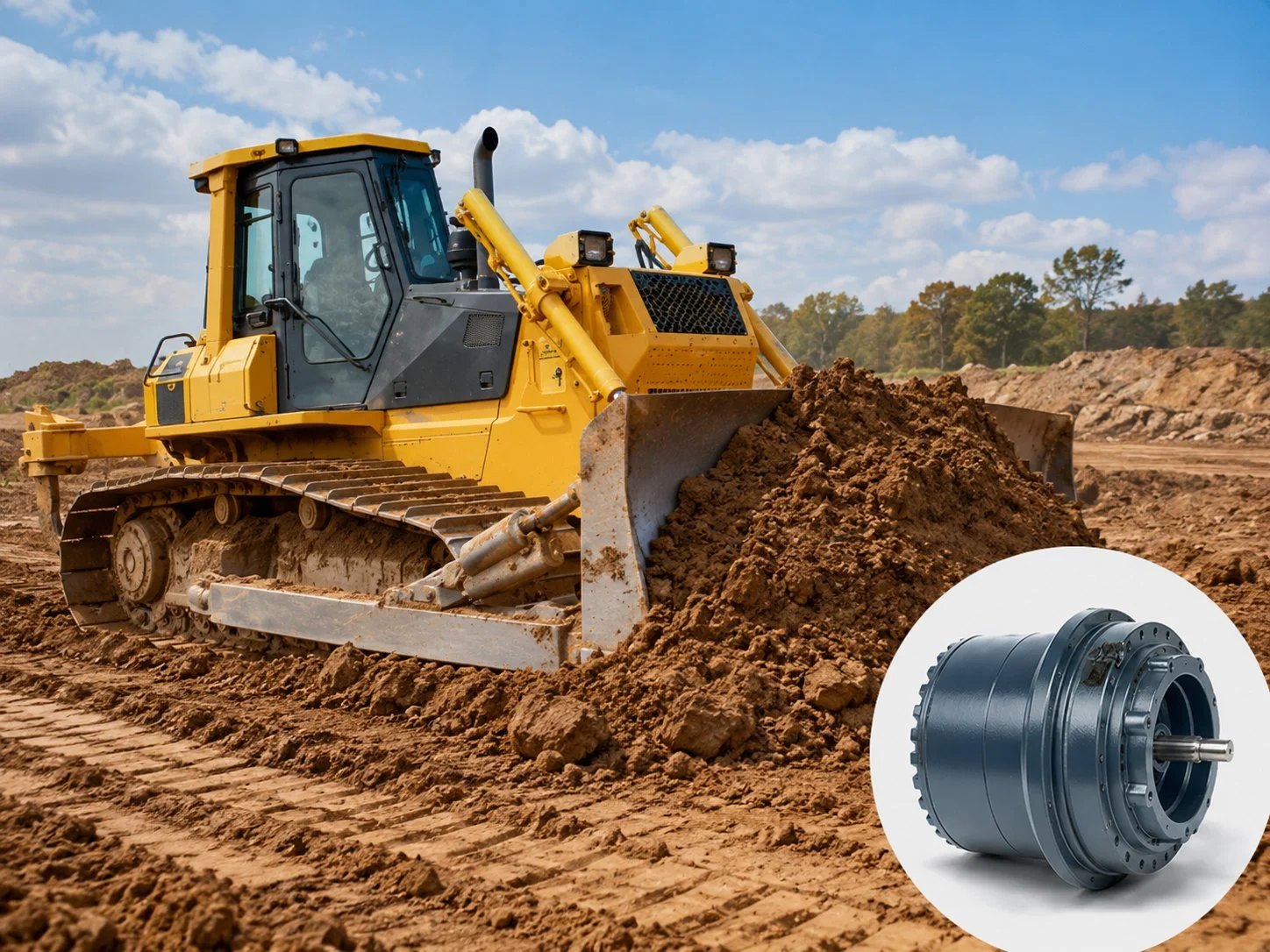 Track drive planetary gearbox for bulldozers — high-torque final drive unit for sustained dozing and ripping operations